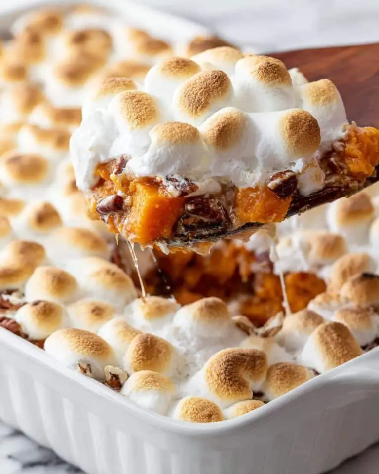 Sweet Potato Casserole with Marshmallows and Pecan Topping Recipe