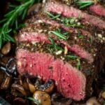 Rosemary and Garlic Roast Beef with Mushroom Sauce Recipe
