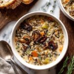 Creamy Wild Rice Chicken Soup with Roasted Mushrooms Recipe