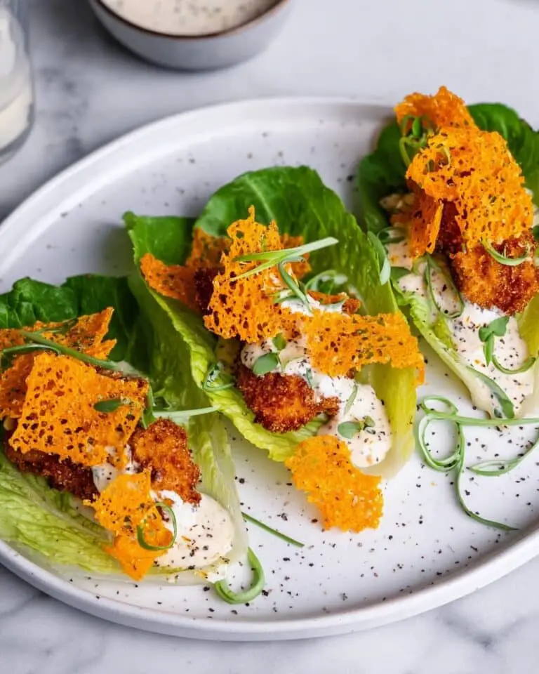 Crispy Chicken Caesar Lettuce Wraps Recipe