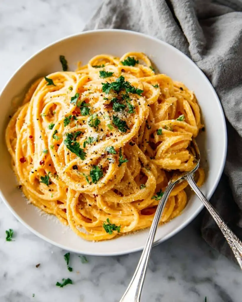 Easy Creamy Pumpkin Alfredo Pasta Recipe