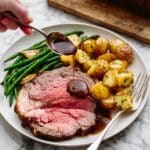 Best No-Fail Prime Rib with Garlic Herb Crust and Red Wine Au Jus Recipe