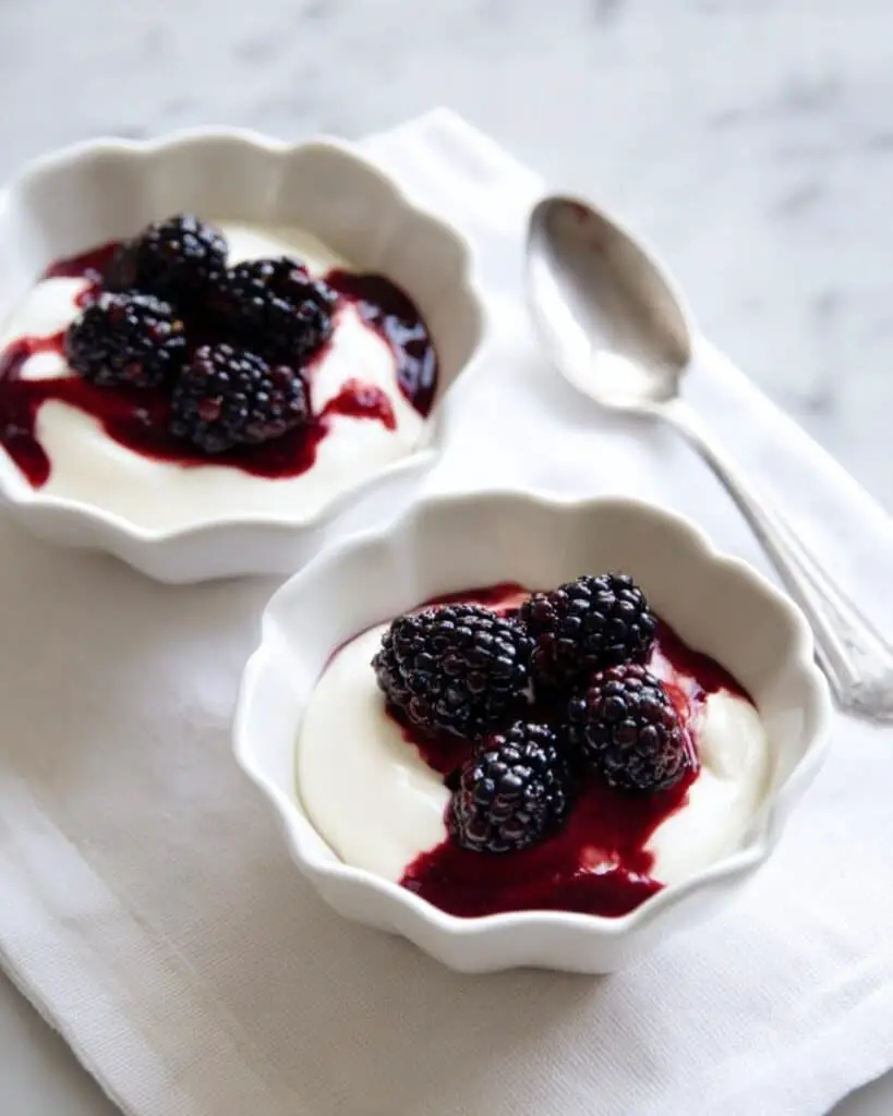 White Chocolate-Lemon Mousse with Blackberry-Lavender Syrup Recipe