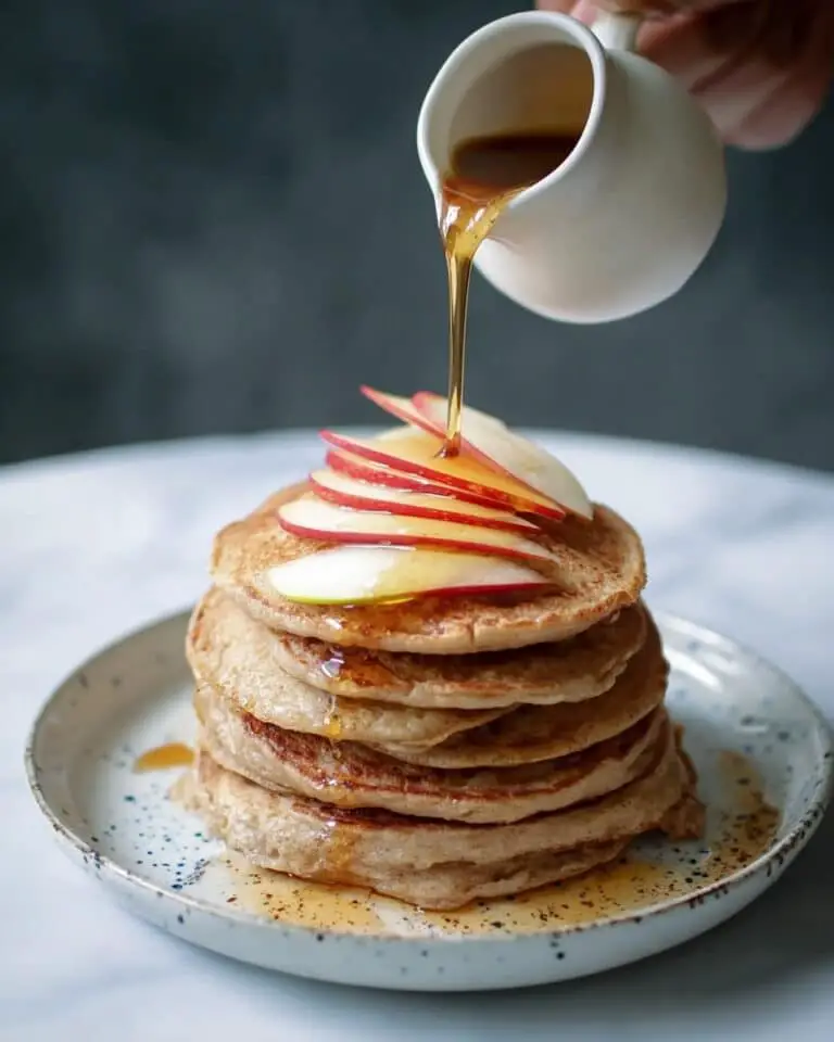 Spiced Apple Cider Pancakes with Warm Cider Maple Syrup Recipe