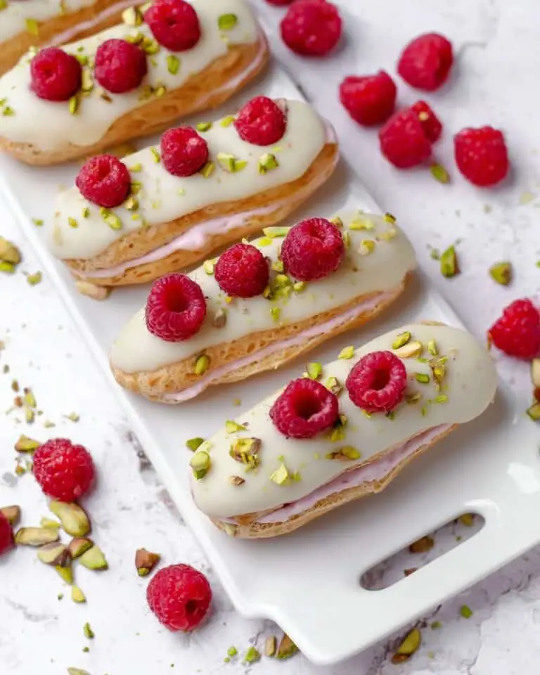 Raspberry White Chocolate Eclairs Recipe