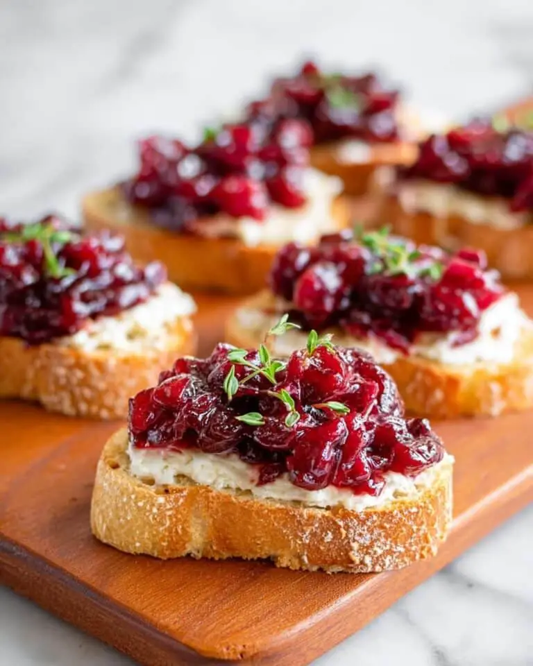 Roasted Balsamic Cranberry and Brie Crostini Recipe