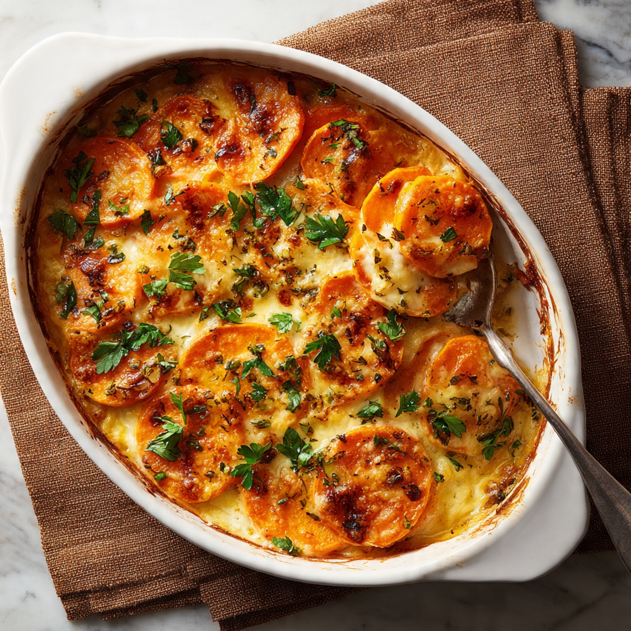 Cheesy Sweet Potato Gratin Recipe