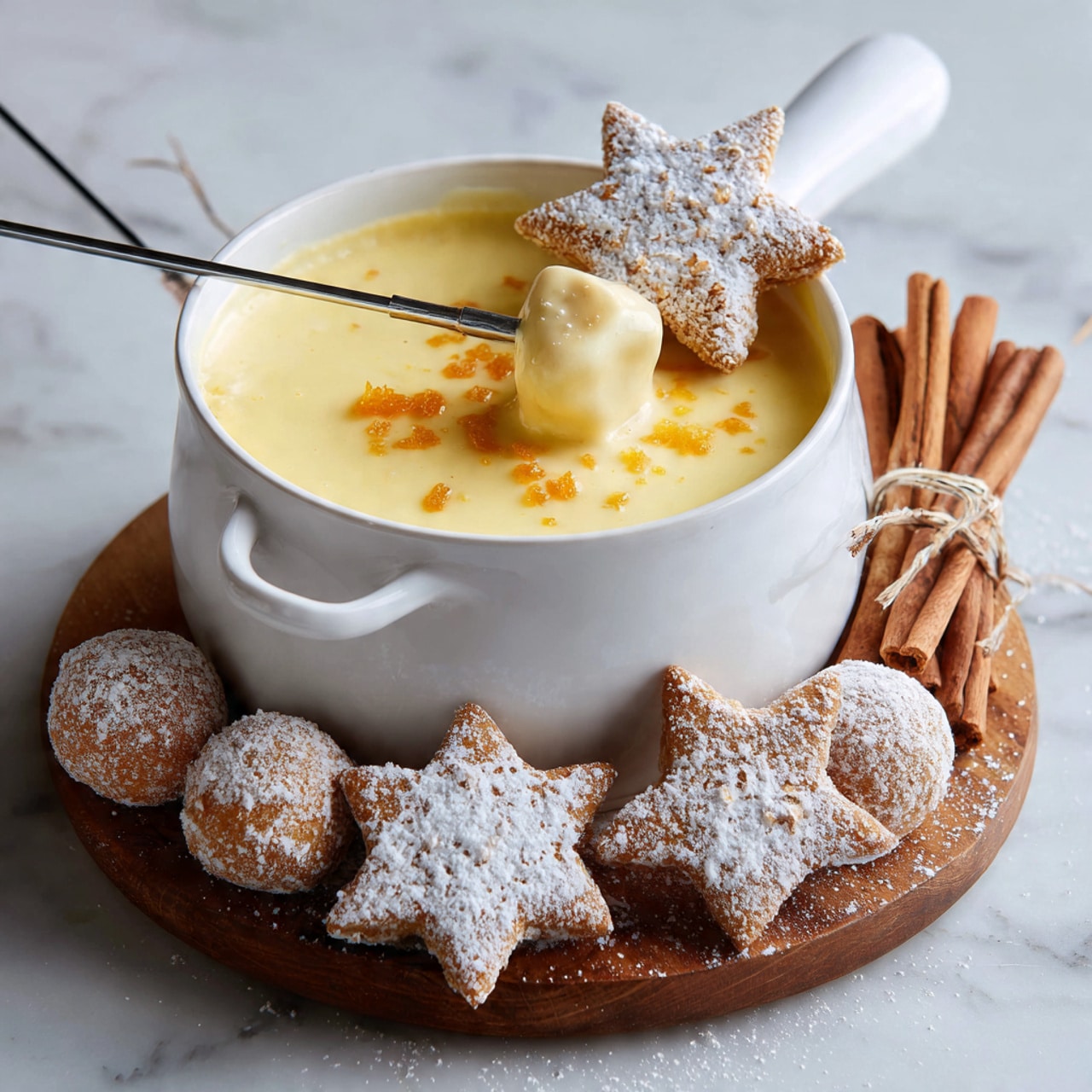 Holiday Cheese Fondue With Gingerbread Dippers Recipe