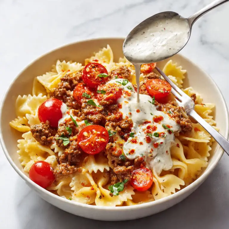 Turkish Pasta with Garlicky Yogurt, Spiced Ground Beef, and Chili Butter Drizzle Recipe
