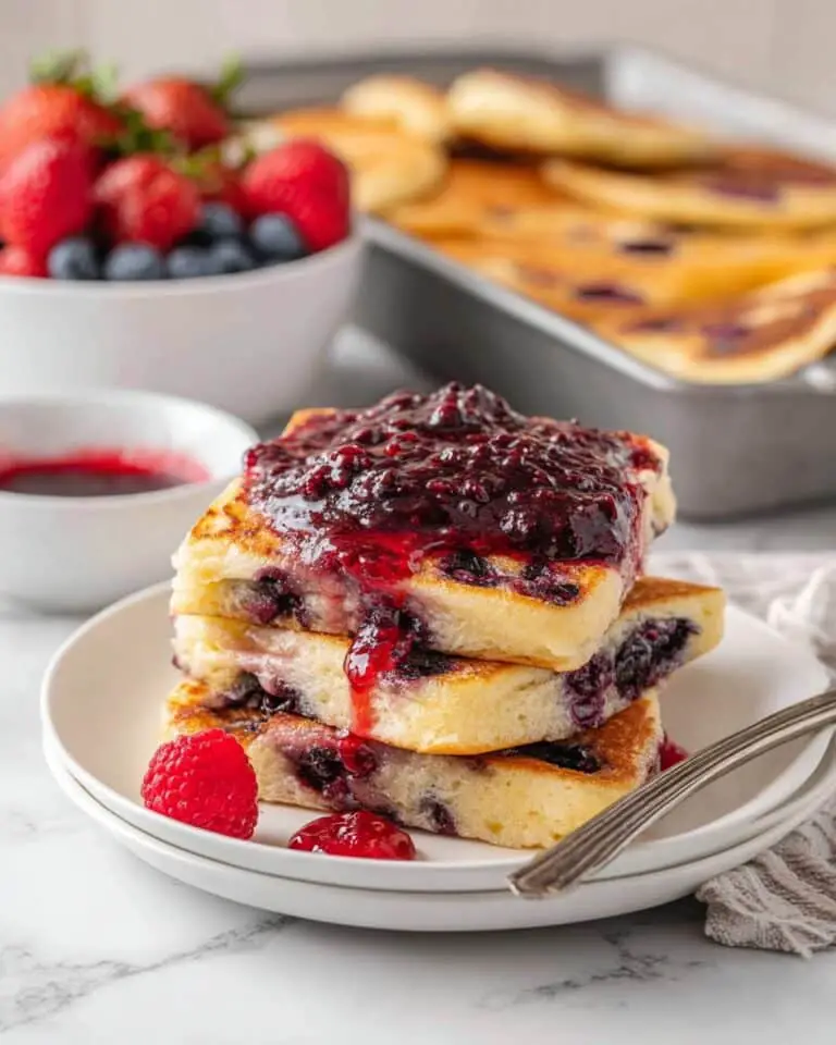 Sheet Pan Pancakes with Mixed Berry Compote Recipe