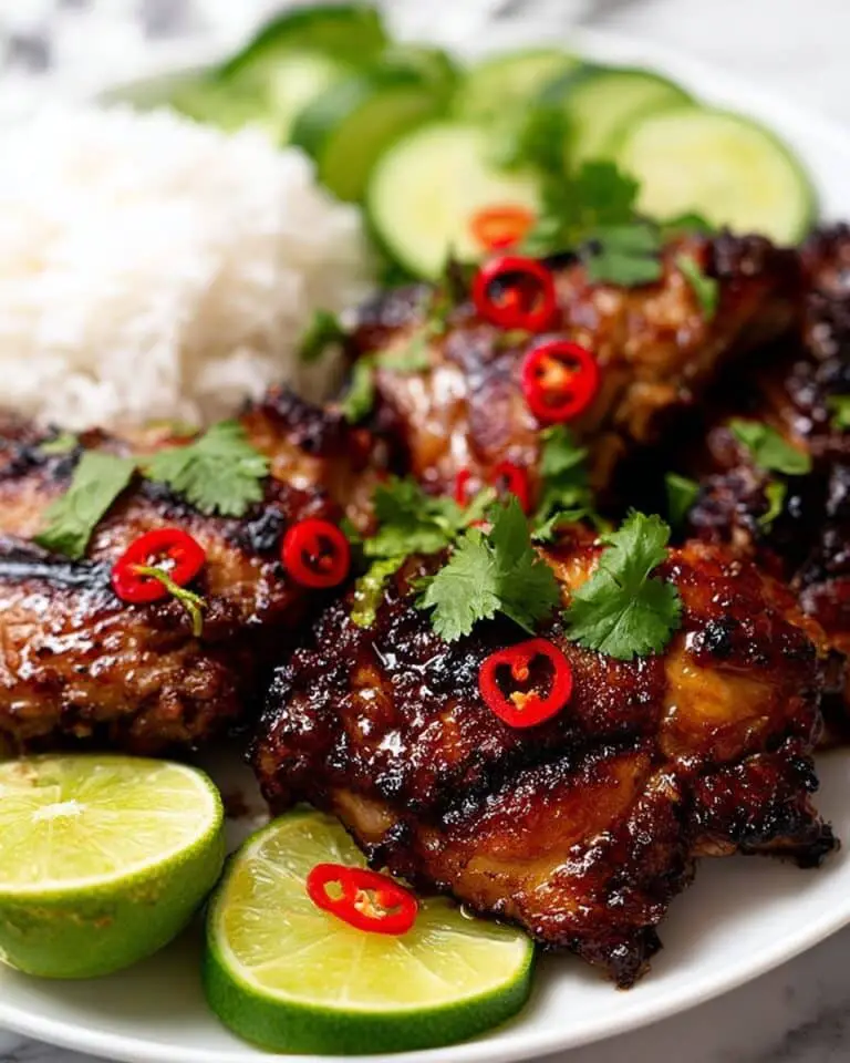 Thai Grilled Chicken (Gai Yang) with Coconut Rice and Dipping Sauces Recipe