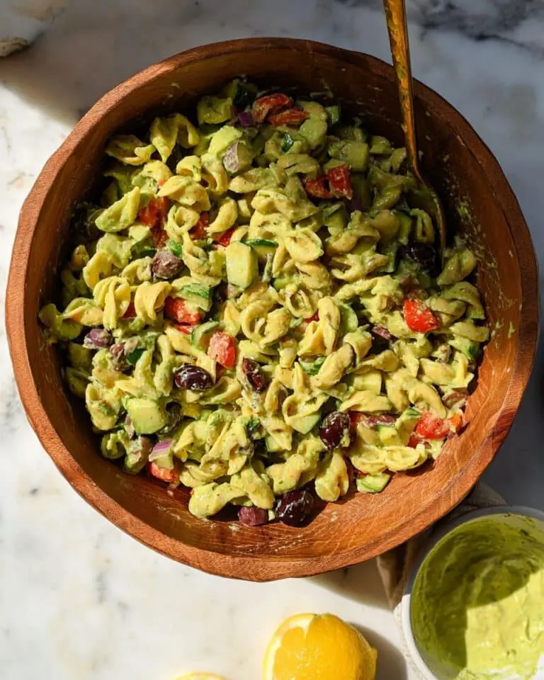 Vegan Orzo Salad with Creamy Avocado Dressing Recipe