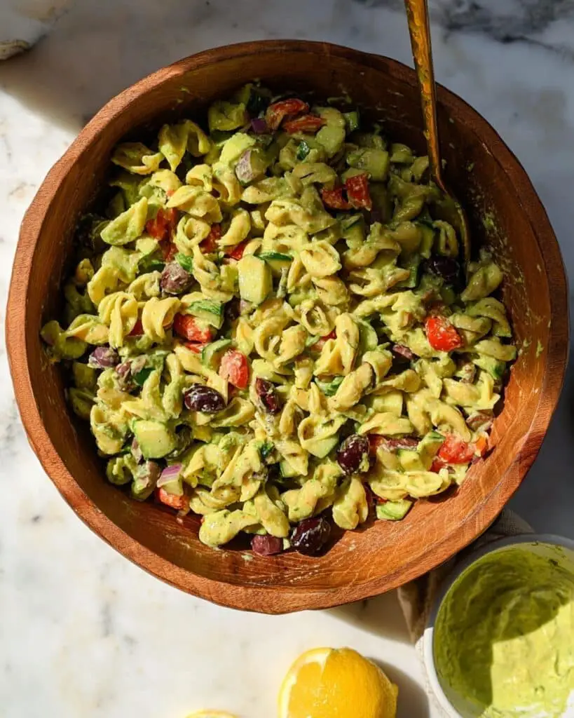 Vegan Orzo Salad with Creamy Avocado Dressing Recipe
