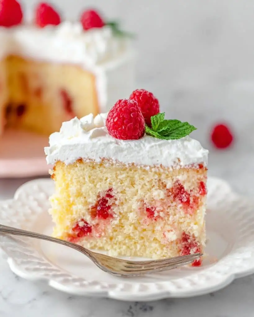 Jello Poke Cake with Raspberries and Cool Whip Recipe