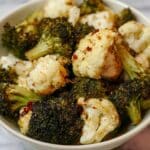 The Easiest Roasted Broccoli and Cauliflower {Oven or Air Fryer} Recipe