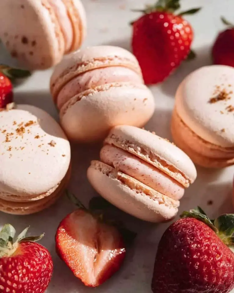 Strawberry Macarons with Buttercream and Jam Filling Recipe