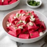 Beet Pasta with Roasted Beets and Feta Recipe