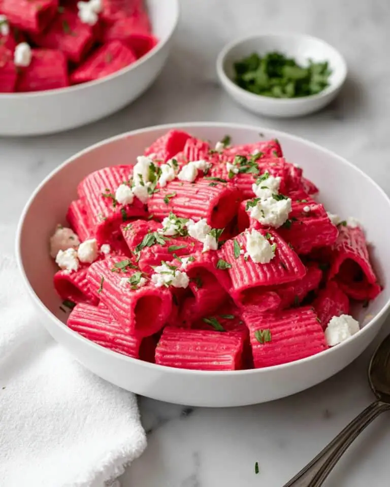 Beet Pasta with Roasted Beets and Feta Recipe