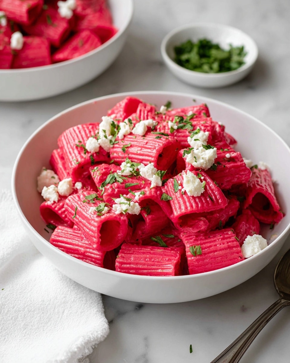 Beet Pasta with Roasted Beets and Feta Recipe