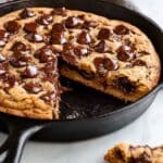 Nutella Stuffed Deep Dish Chocolate Chip Skillet Cookie (Pizookie) Recipe