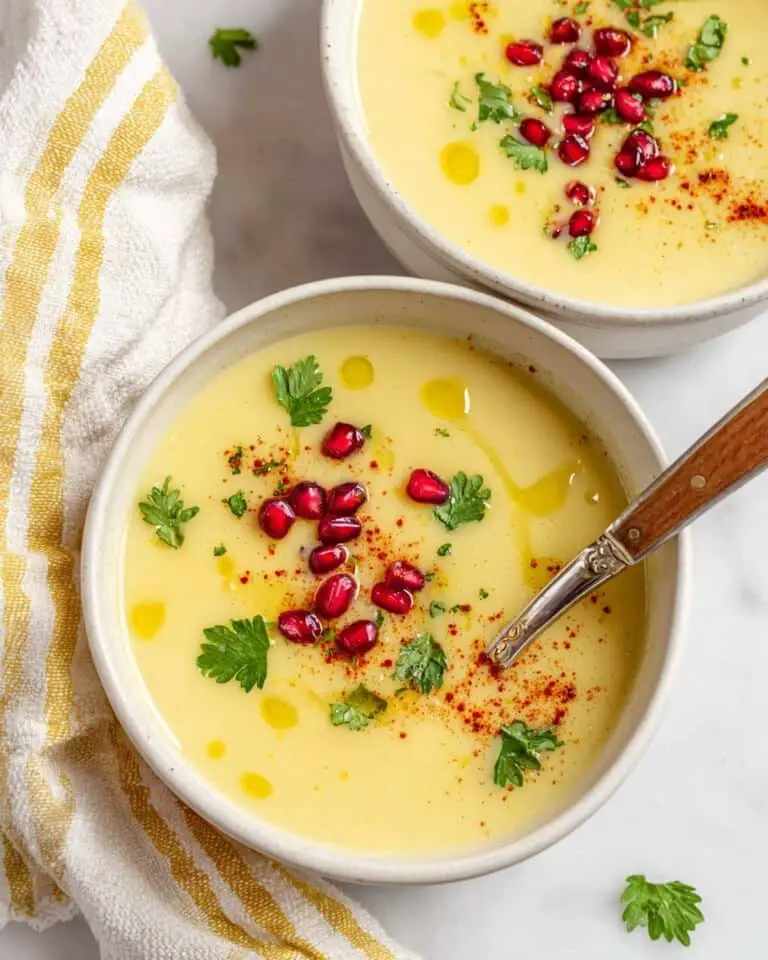 Parsnip and Apple Soup with Sumac and Pomegranate Garnish Recipe